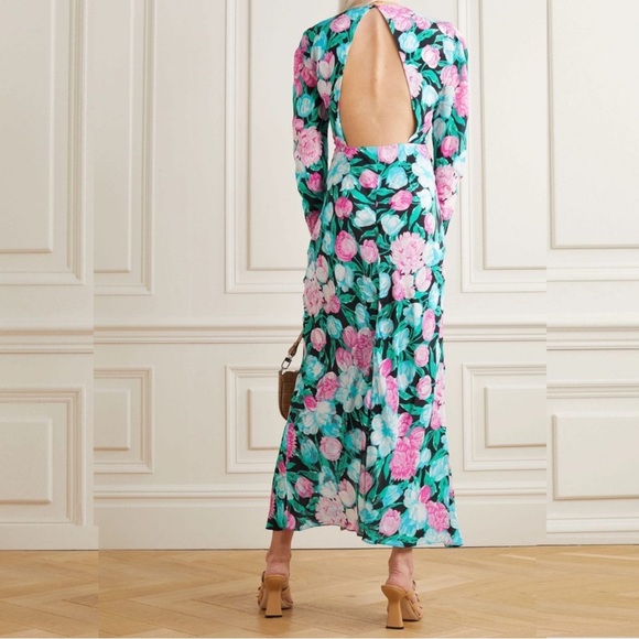 RIXO London Paloma Tulip Floral Silk Maxi Dress Size XS - Picture 5 of 14